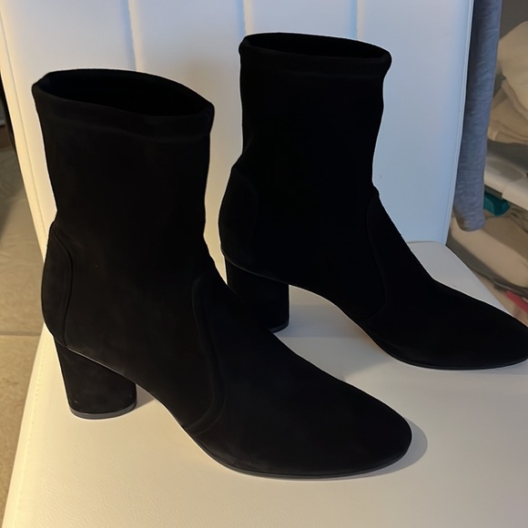 STUART WEITZMAN black suede booties size 9,5 worn only once - Picture 5 of 10
